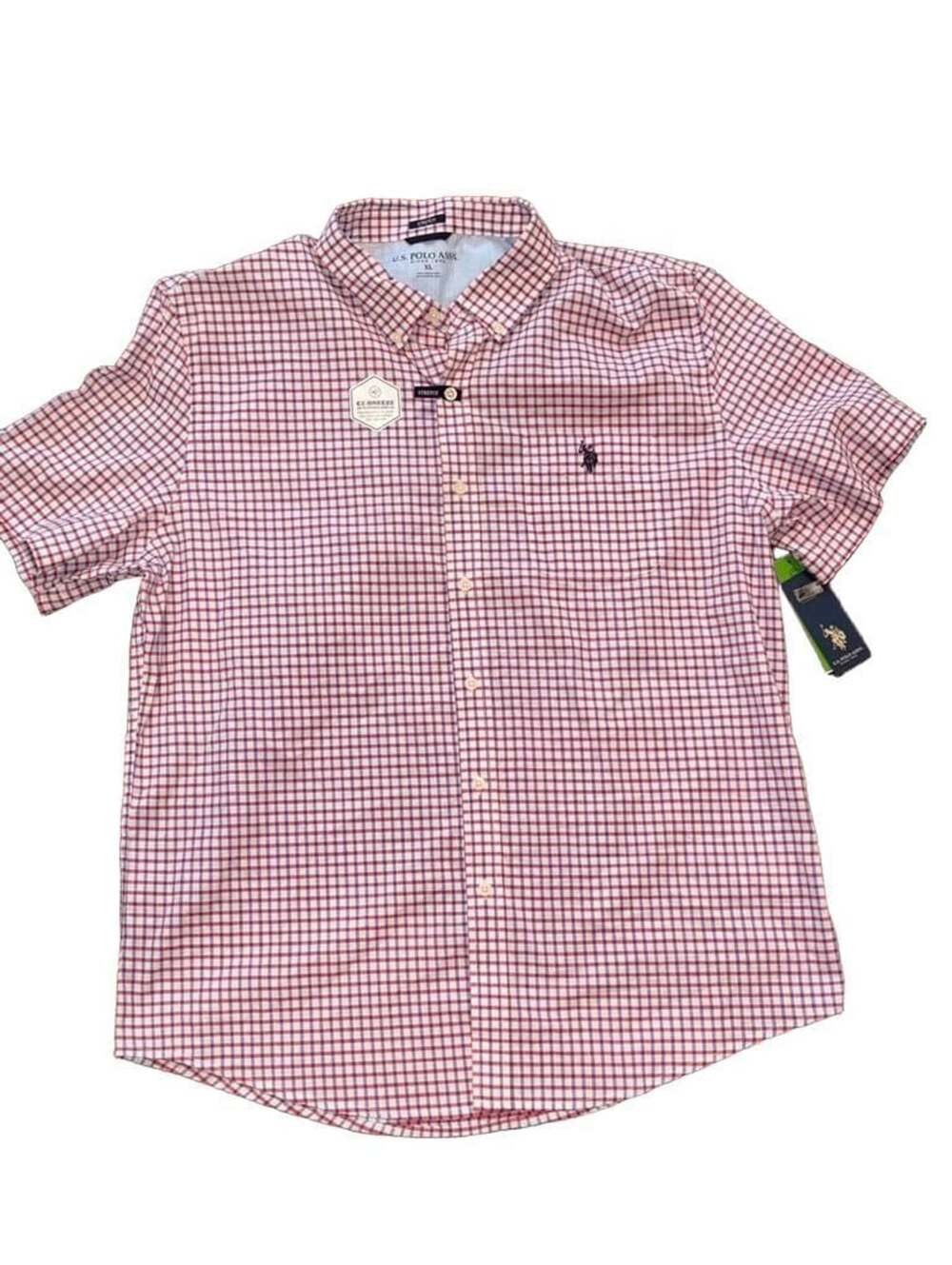 U.S. Polo Assn. Short Sleeve Gingham Button Down Shirt Size XL